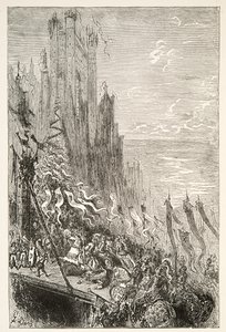 Nella Città della Contessa della Fontana, da Stories of the Days of King Arthur di Charles Henry Hanson, pub.1898