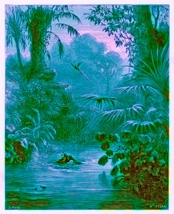 Atala e Chactas attraversano un fiume, illustrazione da 