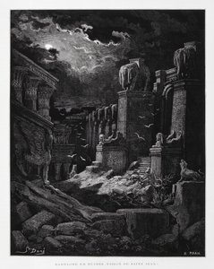 Babilonia in rovina (visione di Giovanni Battista), Illustrazione dalla Bibbia di Doré da Gustave Dore