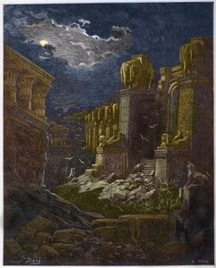 La caduta di Babilonia (visione di San Giovanni) - Incisione in 