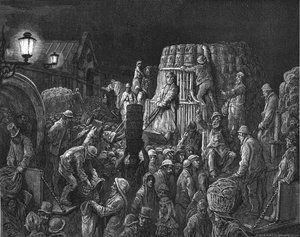Mercato di Covent Garden - Prima mattina, 1872 da Gustave Dore