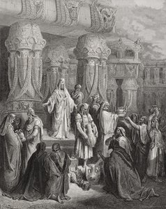 Ciro che restituisce i vasi del tempio, illustrazione da 