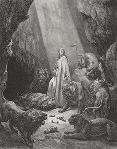 Daniele nella Fossa dei Leoni, Daniele 6:16-17, illustrazione da 
