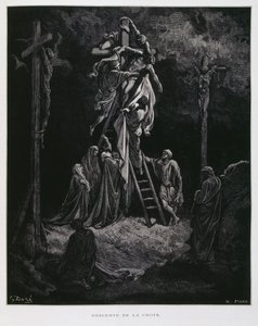 Discesa dalla croce, la deposizione di Cristo, Illustrazione dalla Bibbia di Doré da Gustave Dore
