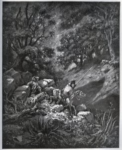 Don Chisciotte e Sancho Panza continuano il loro viaggio nella Sierra Morena alla ricerca del Deguenille-de-la-Malaise-Mine - da 