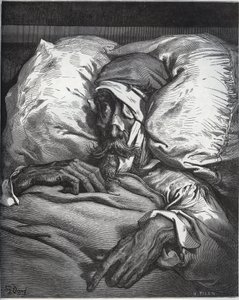 Don Chisciotte ferito - da "Don Chisciotte della Mancia" di Miguel Cervantes (1547-1616) - xilografia su disegno di Gustave Doré da Gustave Dore