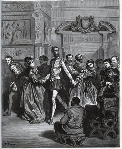 Serata organizzata dopo Don Antonio. Don Chisciotte scopre senza apprezzare i piaceri della danza - da "Don Chisciotte della Mancia" di Miguel Cervantes da Gustave Dore