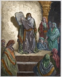 Esdra lo Scriba legge la Legge al Popolo - incisione in "La Bibbia illustrata" di Gustave Doré (1832-1883) - Incisione da "La Bibbia di Doré" da Gustave Dore