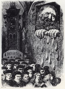 Gargantua in lutto per la morte della moglie - illustrazione da 