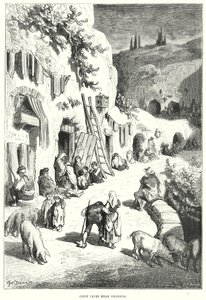 Grotte degli zingari vicino a Granada (incisione)