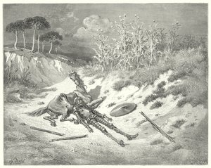 Don Chisciotte di Gustave Doré: "Ahimè! dove sei, cara signora, che per il mio dolore non ti lamenti?" da Gustave Dore