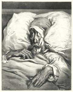 Don Chisciotte di Gustave Doré: "Don Chisciotte, così sfortunatamente ferito, era estremamente cupo e malinconico" da Gustave Dore