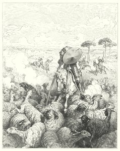 Don Chisciotte di Gustave Doré: "Attaccò lo squadrone di pecore" da Gustave Dore
