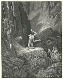 Don Chisciotte di Gustave Doré: "Fece due o tre salti in aria, e poi cadendo sulle mani, portò i talloni sopra la testa due volte di seguito" da Gustave Dore