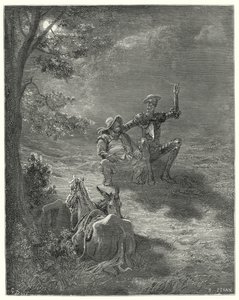 Don Chisciotte di Gustave Doré: "In tali discorsi passarono gran parte della notte" da Gustave Dore