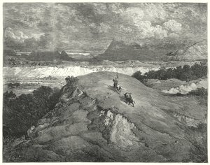 Era notte prima che i nostri due viaggiatori arrivassero alla parte più deserta della montagna da Gustave Dore