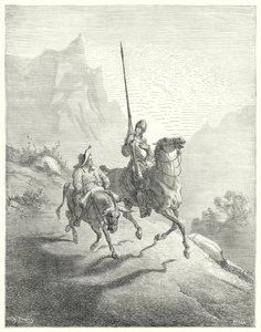 Don Chisciotte di Gustave Doré: "Era ancora presto al mattino, quando i raggi del sole non erano così fastidiosi" (incisione) da Gustave Dore