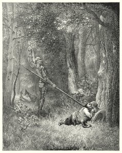 Don Chisciotte di Gustave Doré: "A tutta questa bella esposizione Sancho non rispose una parola" da Gustave Dore