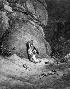 Agar e Ismaele, incisione di Doré da Gustave Dore
