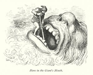 Hans nella bocca del gigante (incisione) da Gustave Dore