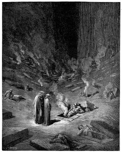 Inferno: la città di Dis, dio romano degli inferi, 1863 da Gustave Dore