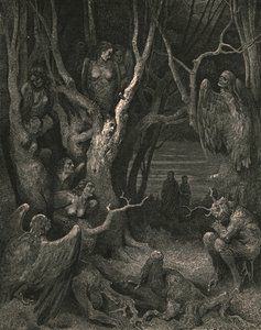Qui le brutali Arpie fanno il loro nido da Gustave Dore