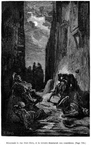 Illustrazione di Gustave Doré per il romanzo di Théophile Gautier “Le Capitaine Fracasse” - Edizione Charpentier 1883, praticamente identica alla prima edizione illustrata da G. Doré presso lo stesso editore nel 1866. Capitolo “Spada, battuta e altre avven da Gustave Dore