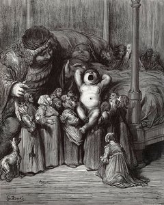 Illustrazione per il libro Gargantua e Pantagruel di Rabelais, 1854 da Gustave Dore