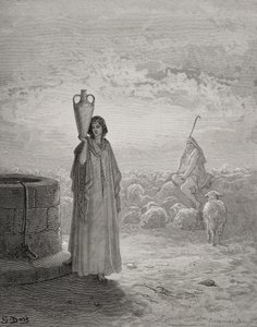 Giacobbe che custodisce il gregge di Labano, illustrazione da 