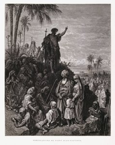 Giovanni Battista predica, illustrazione dalla Bibbia di Doré