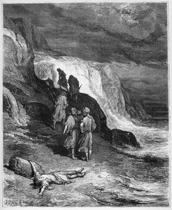 Giove e il passeggero - da "Favole" di Jean de La Fontaine da Gustave Dore