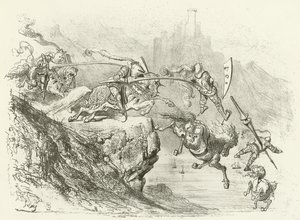 Cavalleria errante nel XII secolo (incisione) da Gustave Dore