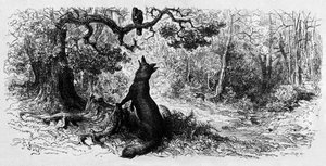 Il corvo e la volpe (incisione) da Gustave Dore