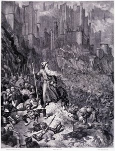 Le battaglie, tavola IX - Illustrazione di Gustave Doré (1832-1883), per La leggenda del Giudeo errante di Pierre Dupont, edizione Librairie du magasin pittoresque, Parigi 1862