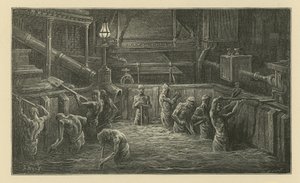 Mescolando il malto (incisione) da Gustave Dore