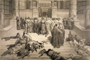 Mosè davanti al faraone da Gustave Dore