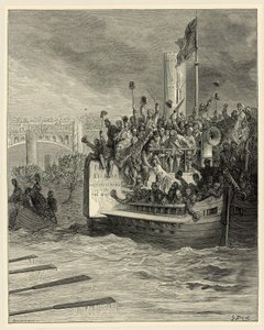 Gara di barche Oxford e Cambridge, Putney da Gustave Dore