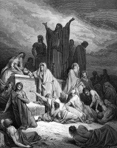 Peste di Gerusalemme, incisione di Doré - Bibbia da Gustave Dore