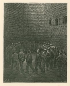 Prigionieri nel cortile di esercizio della prigione di Newgate da Gustave Dore