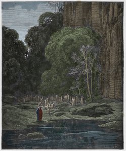 Purgatorio, Canto 5: I pentiti tardivi cantano il Miserere, illustrazione da "La Divina Commedia" di Dante Alighieri, 1885 da Gustave Dore