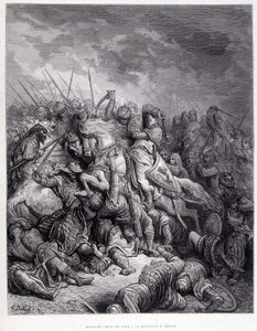 Riccardo Cuor di Leone alla battaglia di Arsur - incisione di Gustave Doré