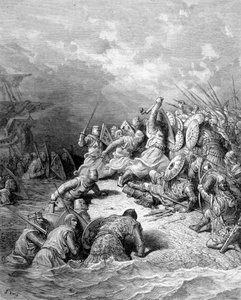 Riccardo Cuor di Leone libera la città di Joppe - incisione di Gustave Doré
