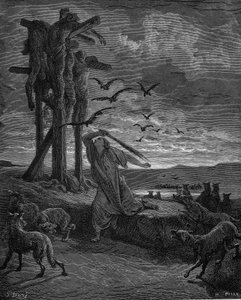 Rizpah, concubina del re Saul, 1866 da Gustave Dore