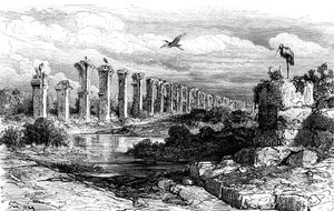 Acquedotto romano, Merida, Spagna, XIX secolo da Gustave Dore