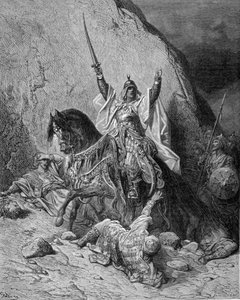 Saladino (1138-1193) (Salah al-Din Yusuf al-Ayyubi). Incisione di Gustave Doré. XIX secolo.