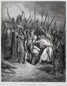 Samuele uccide Agag, Illustrazione dalla Bibbia di Doré da Gustave Dore
