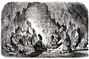 Sindbad il marinaio - racconto delle mille e una notte - illustrazione di Gustave Doré - edizione Maxwell 1865 - Primo viaggio: Sindbad, abbandonato in mezzo al mare dai suoi compagni, raggiunge un