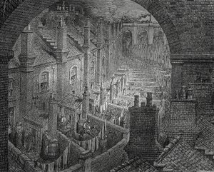 Baraccopoli di Londra, incisione di Gustave Doré (1832-1883) da Gustave Dore