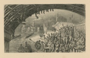 Spettatori che guardano una gara di barche da Gustave Dore