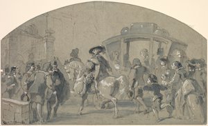 Scena di strada recto, schizzi verso, c. 1848-49 da Gustave Dore